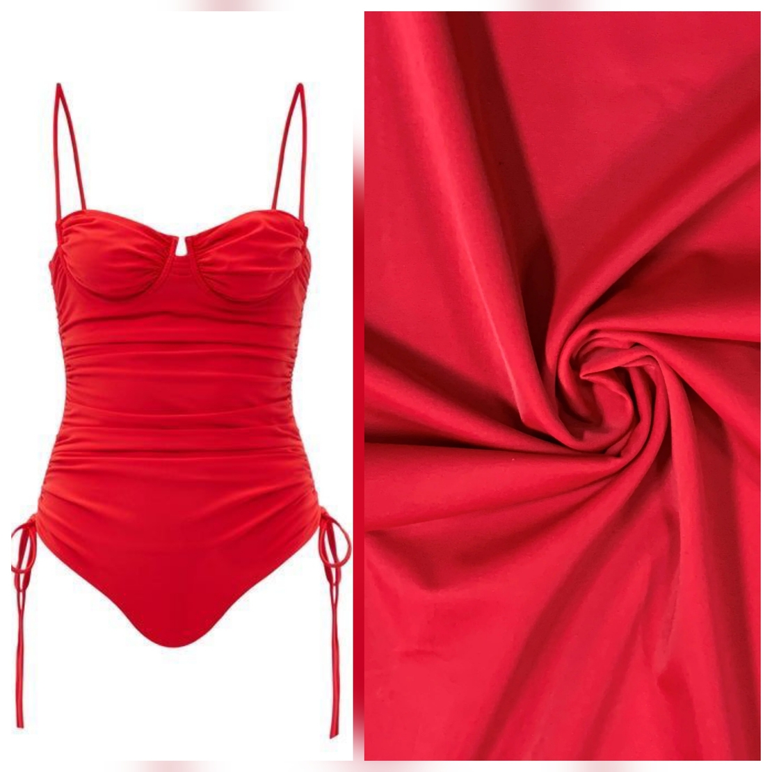 לייקרה בגד ים צבע אדום אש דגם malaga