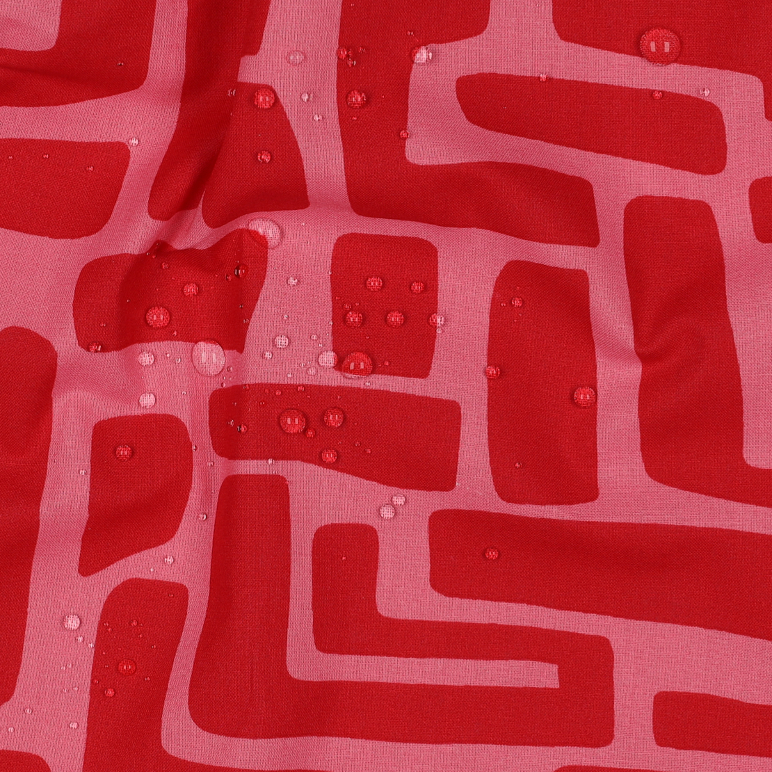 אריג כותנה עמיד במיים דפוס קוים דיגיטלי גווני ורוד ואדום