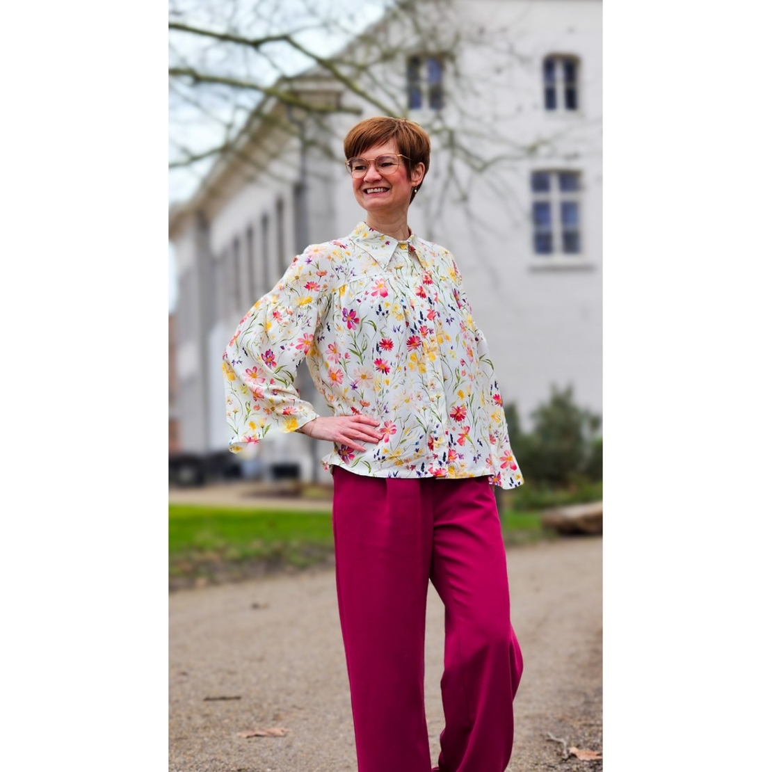 אריג ויסקוזה דפוס פרחי בר פסטלים