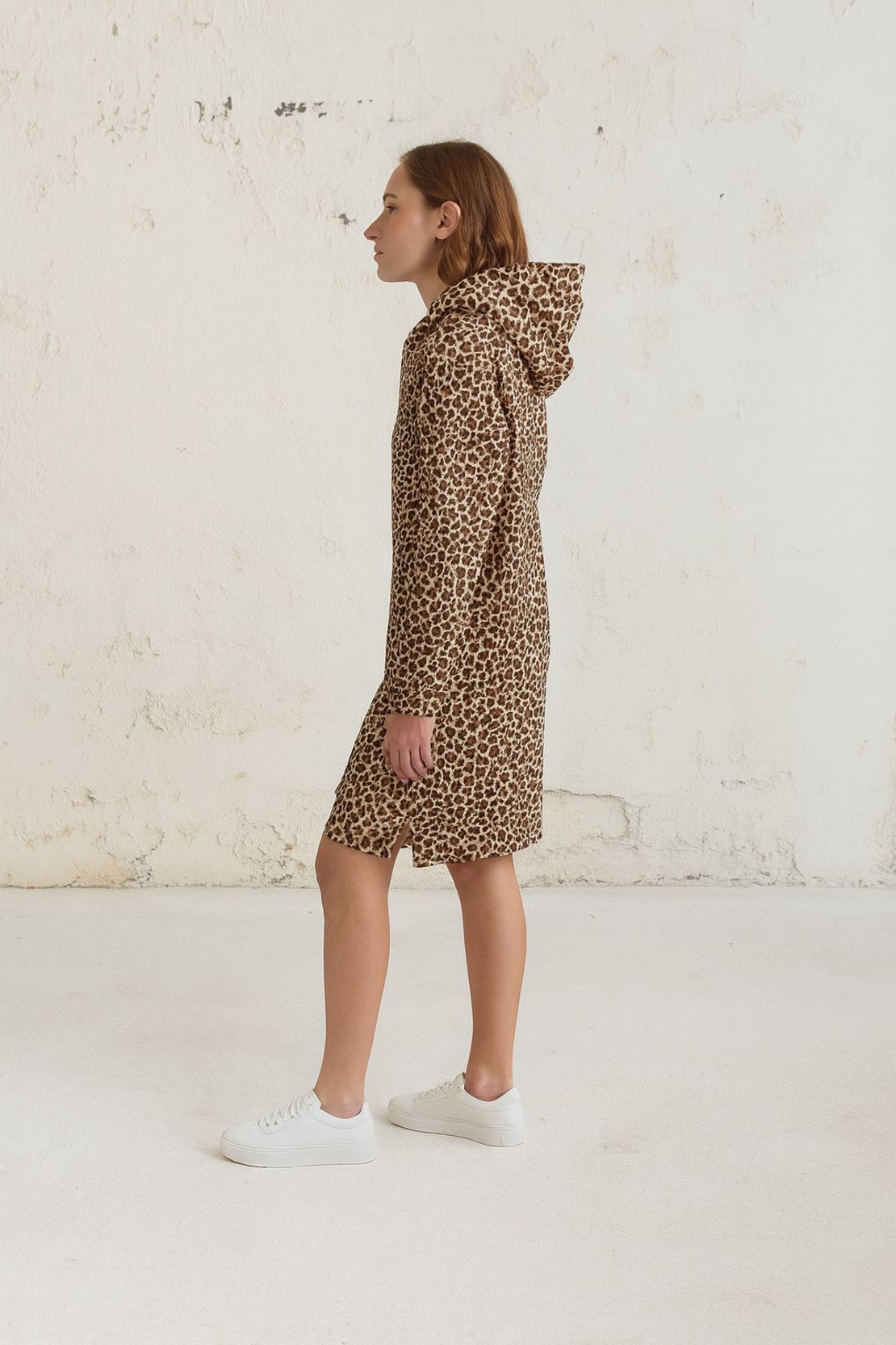 בד פוטר דפוס מנומר גווני חום בז