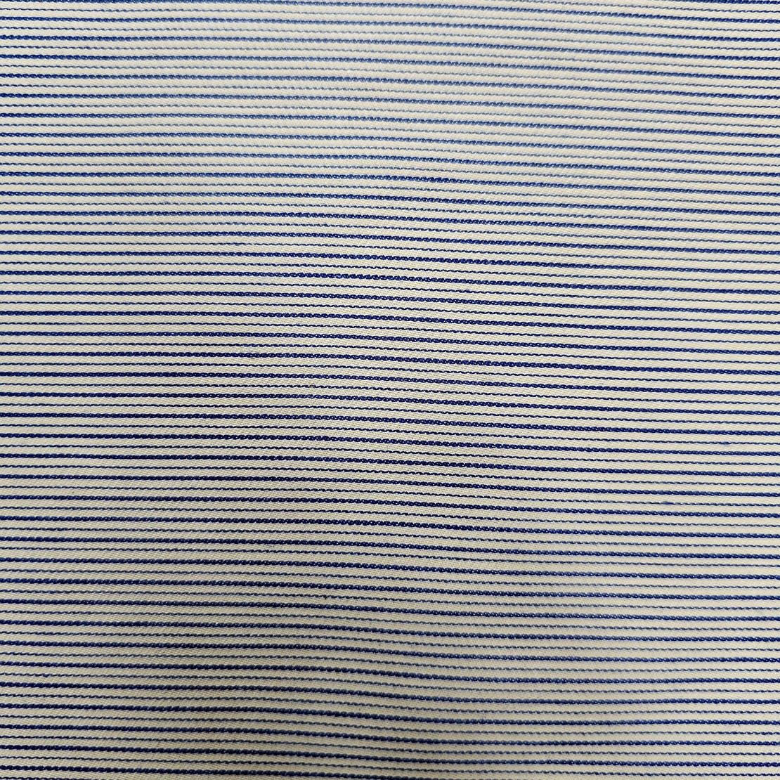 אריג דריל כותנה פסים דקים בז לבן שחור