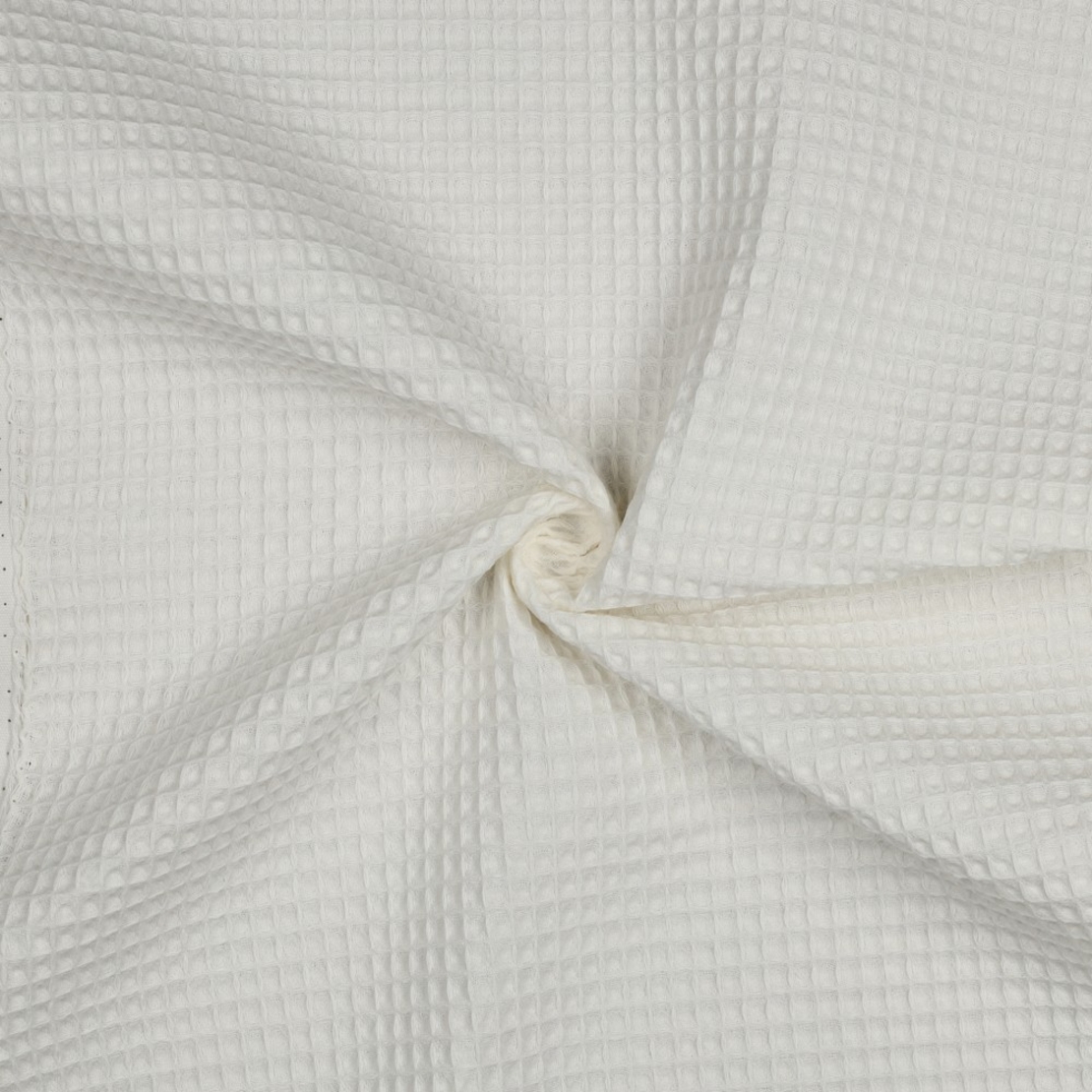 אריג פיקה וופל אורגני צבע לבן