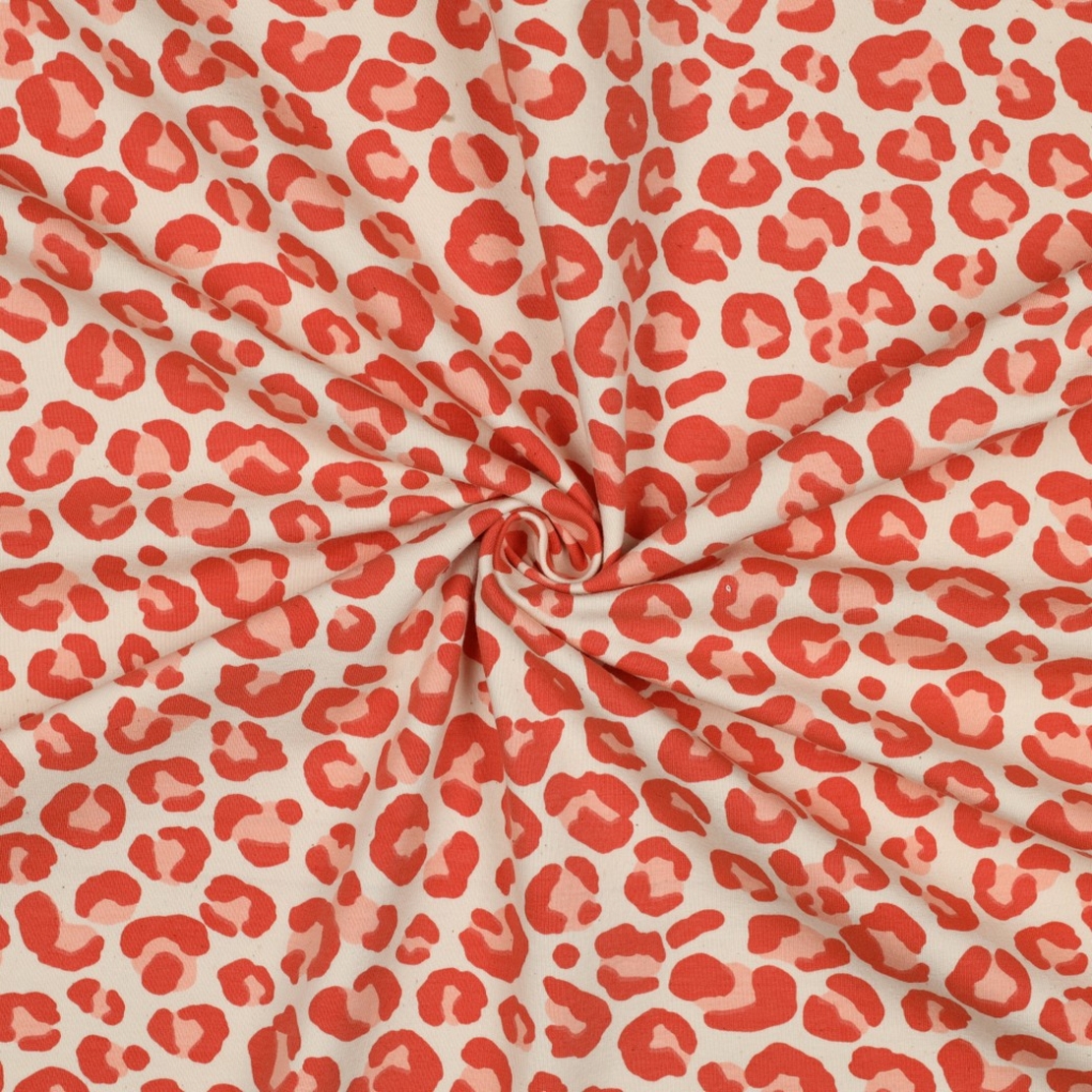 בד פוטר דפוס מנומר גווני כתום בז