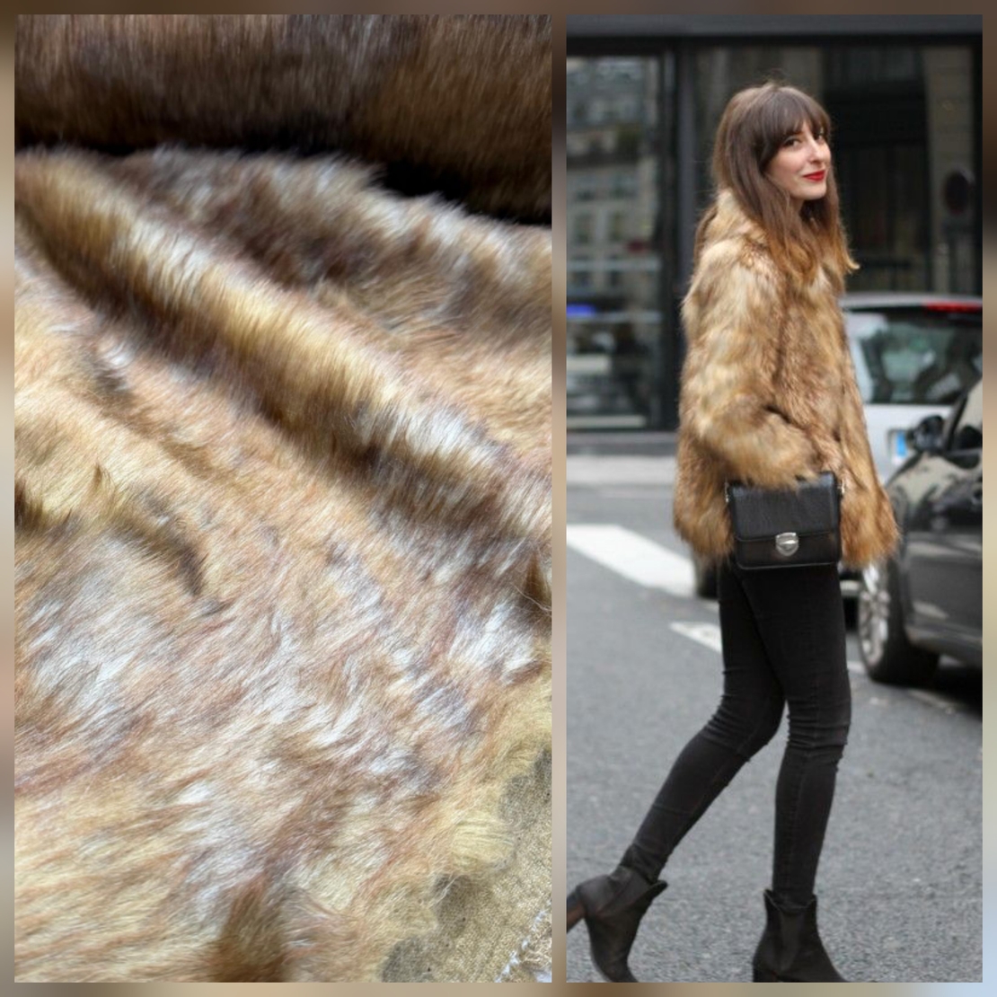 פרווה משי גווני כאמל חום דגם מריאנה