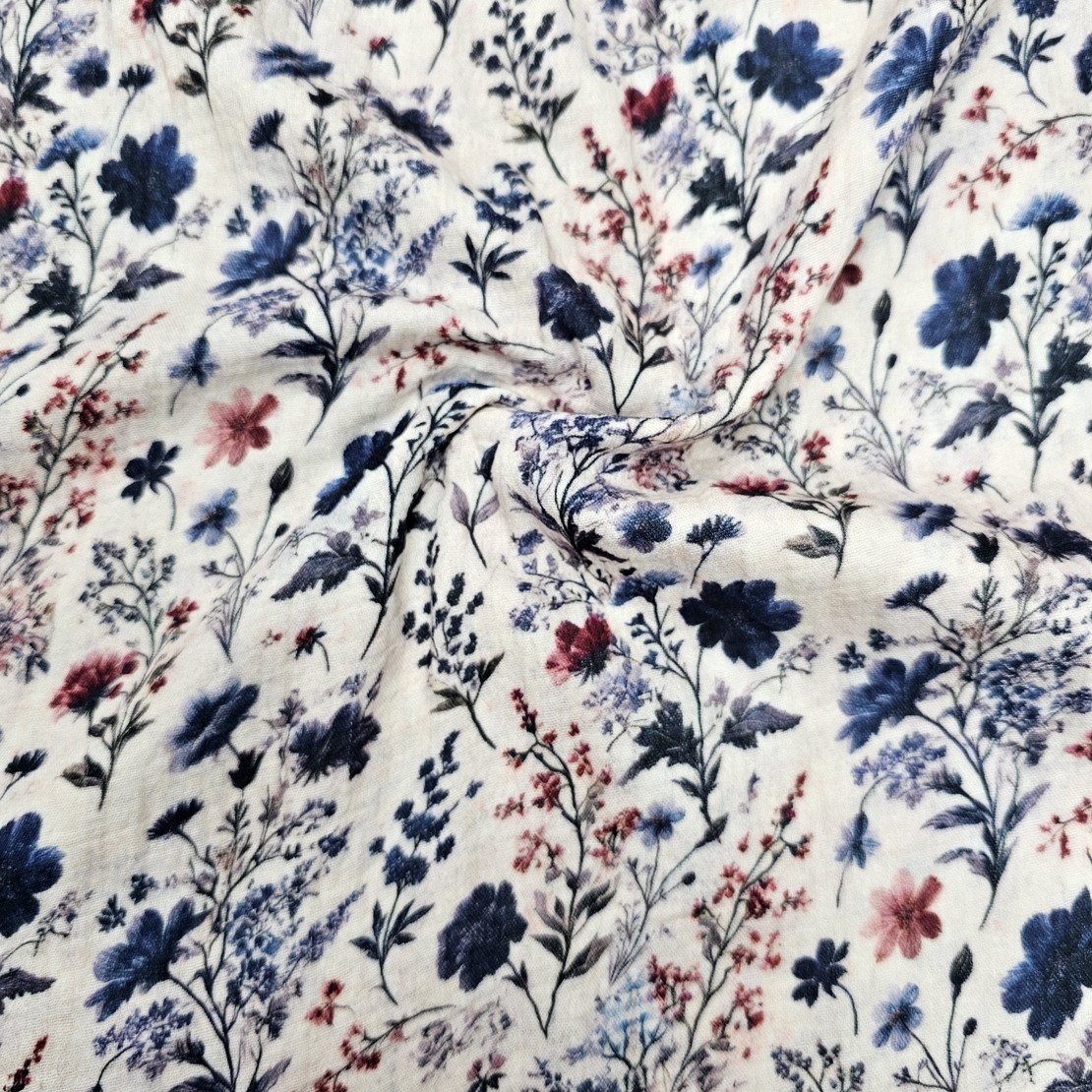 אריג דאבל טטרה דפוס פרחי שדה דיגיטלי