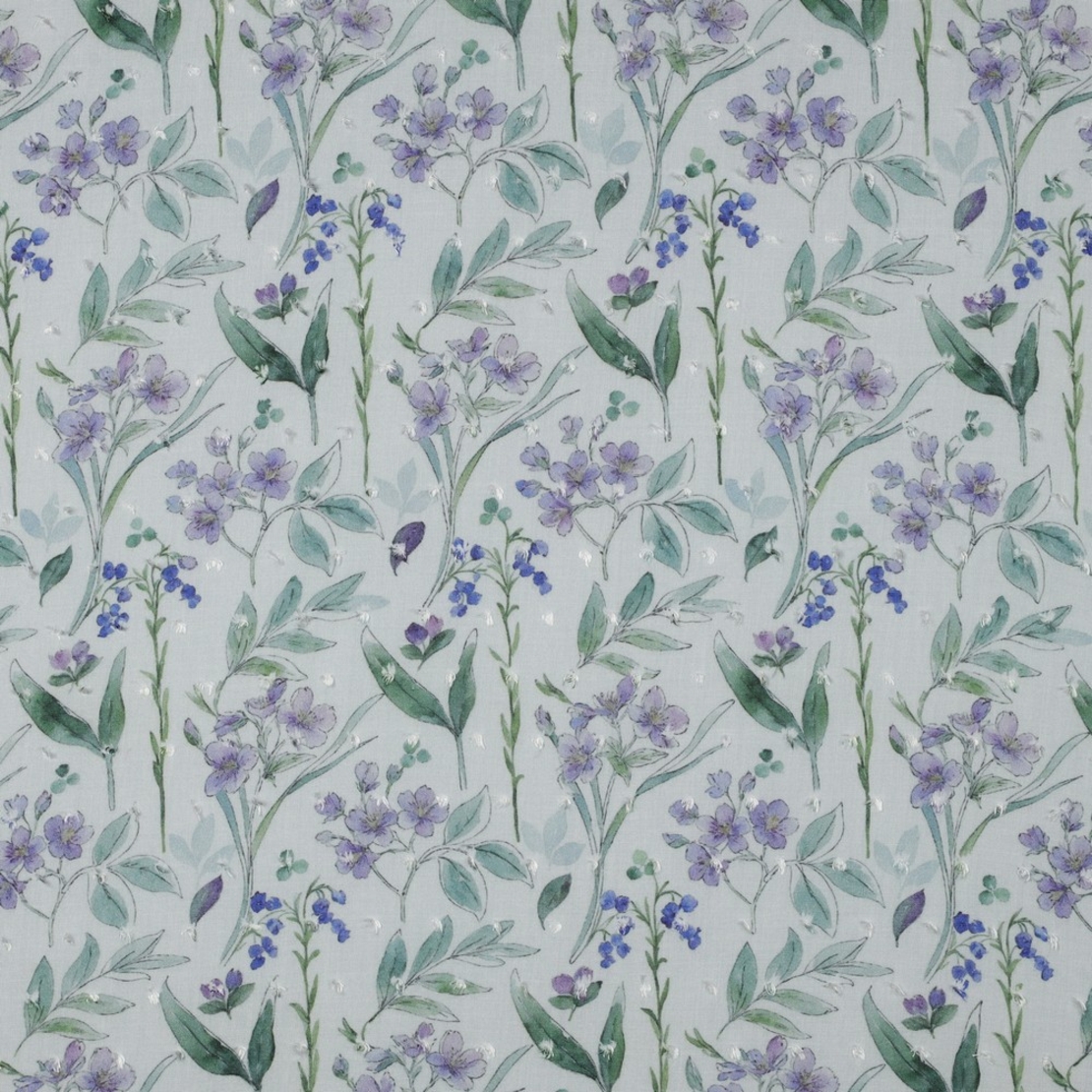 אריג ויסקוזה נופים דפוס פרחים ועלים דיגיטלי