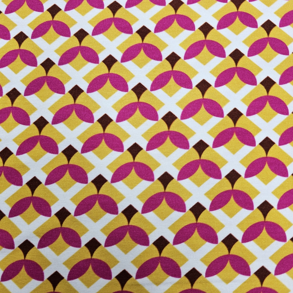 טריקו ויסקוזה דפוס בוהו גווני צהוב