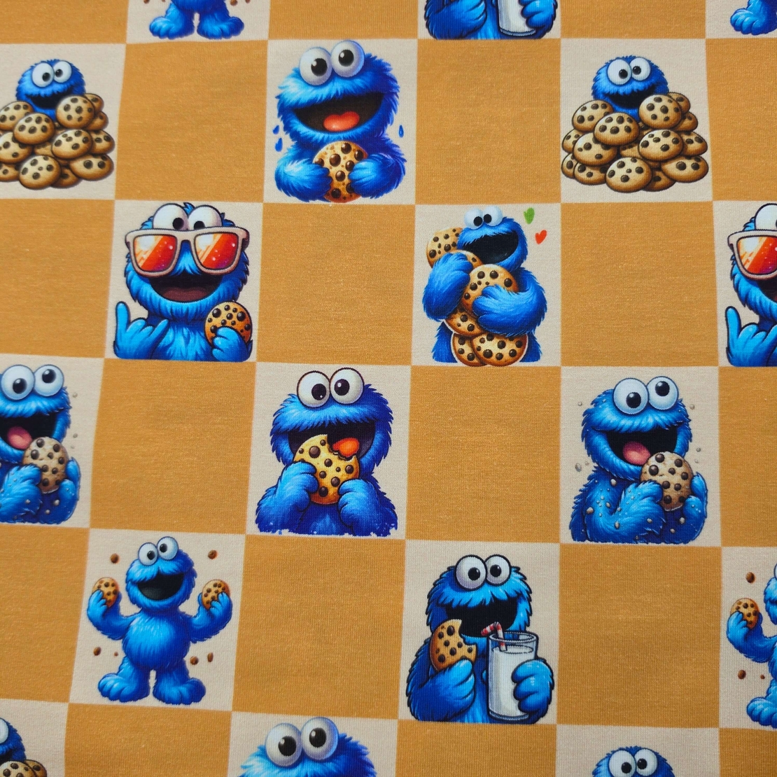 טריקו כותנה דפוס עוגי פלצת cookie monster