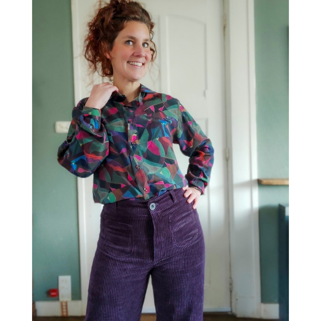 אריג ויסקוזה ECOVERO דפוס אמורפי מולטיקולור