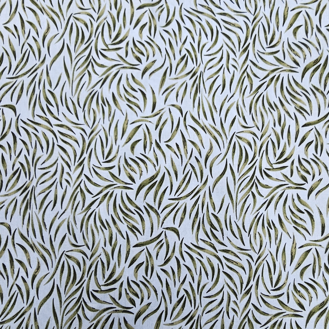 אריג ויסקוזה דפוס עלעלים מאורכים על רקע תכלת חלומי