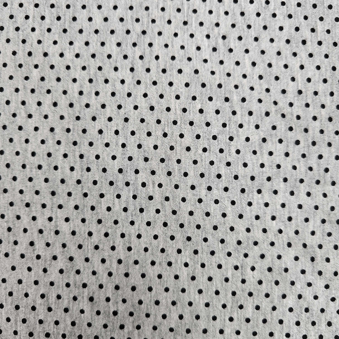 טריקו ויסקוזה דפוס נקודות סיכה שחור על רקע אפור מלאנז