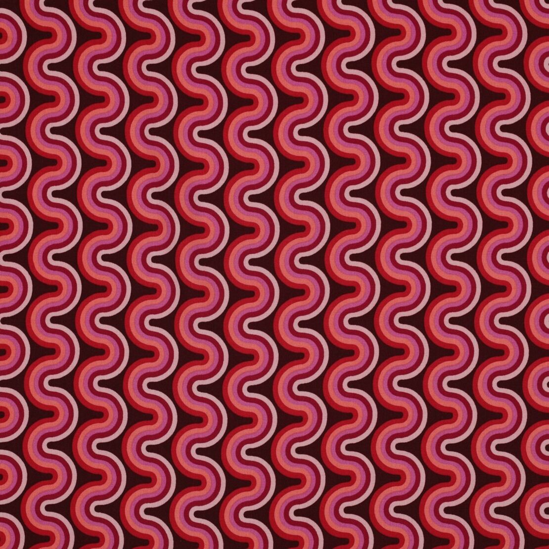 אריג ויסקוזה דפוס גאומטרי גווני ורוד בורדו