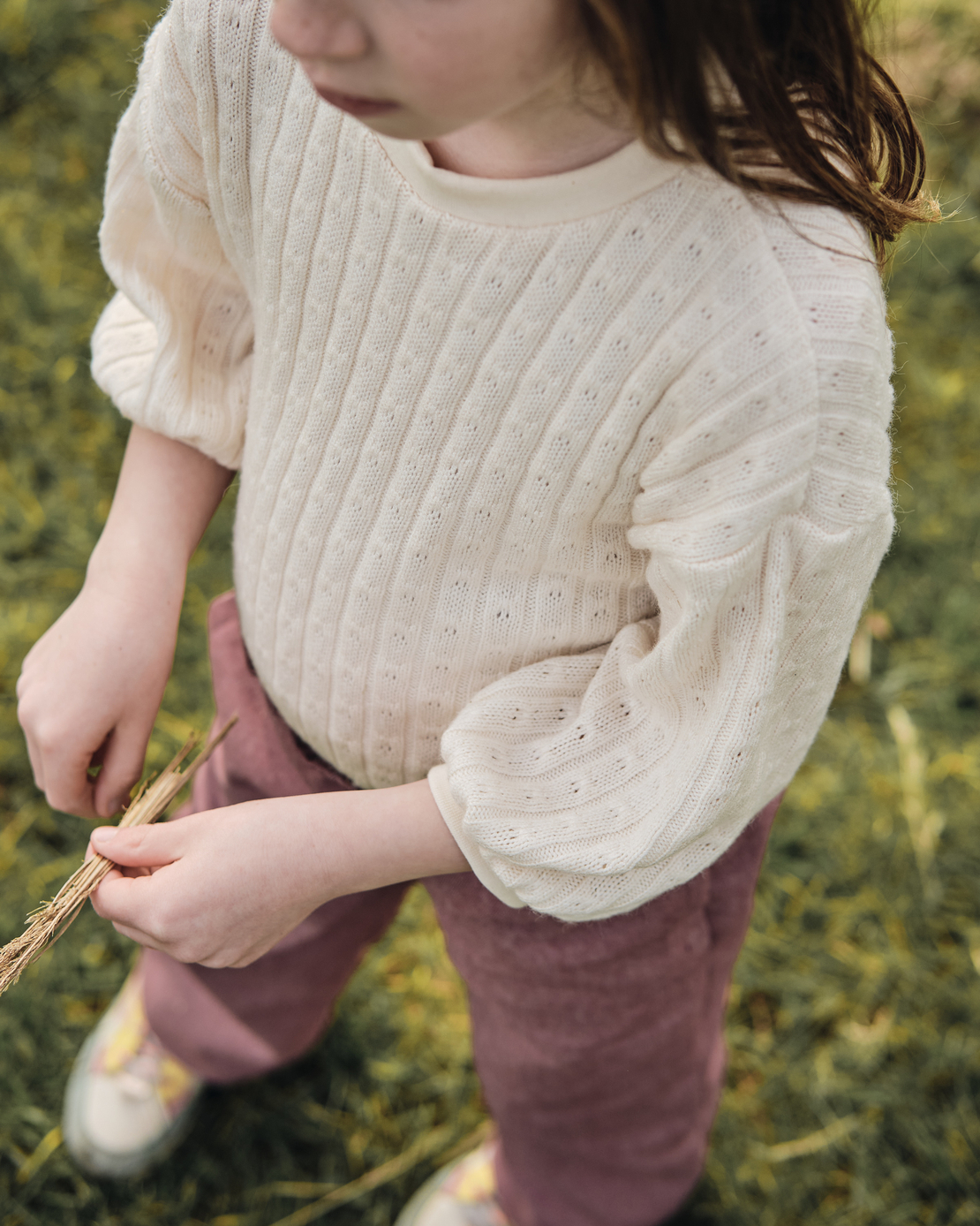 סריג צמות צבע ירוק מעושן