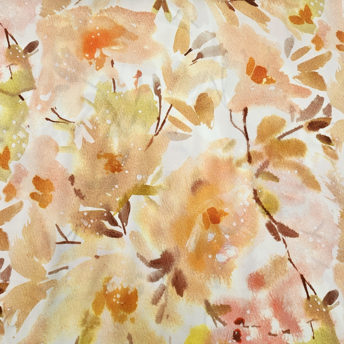 אריג ויסקוזה טנסל דפוס פרחי מיים אביבי