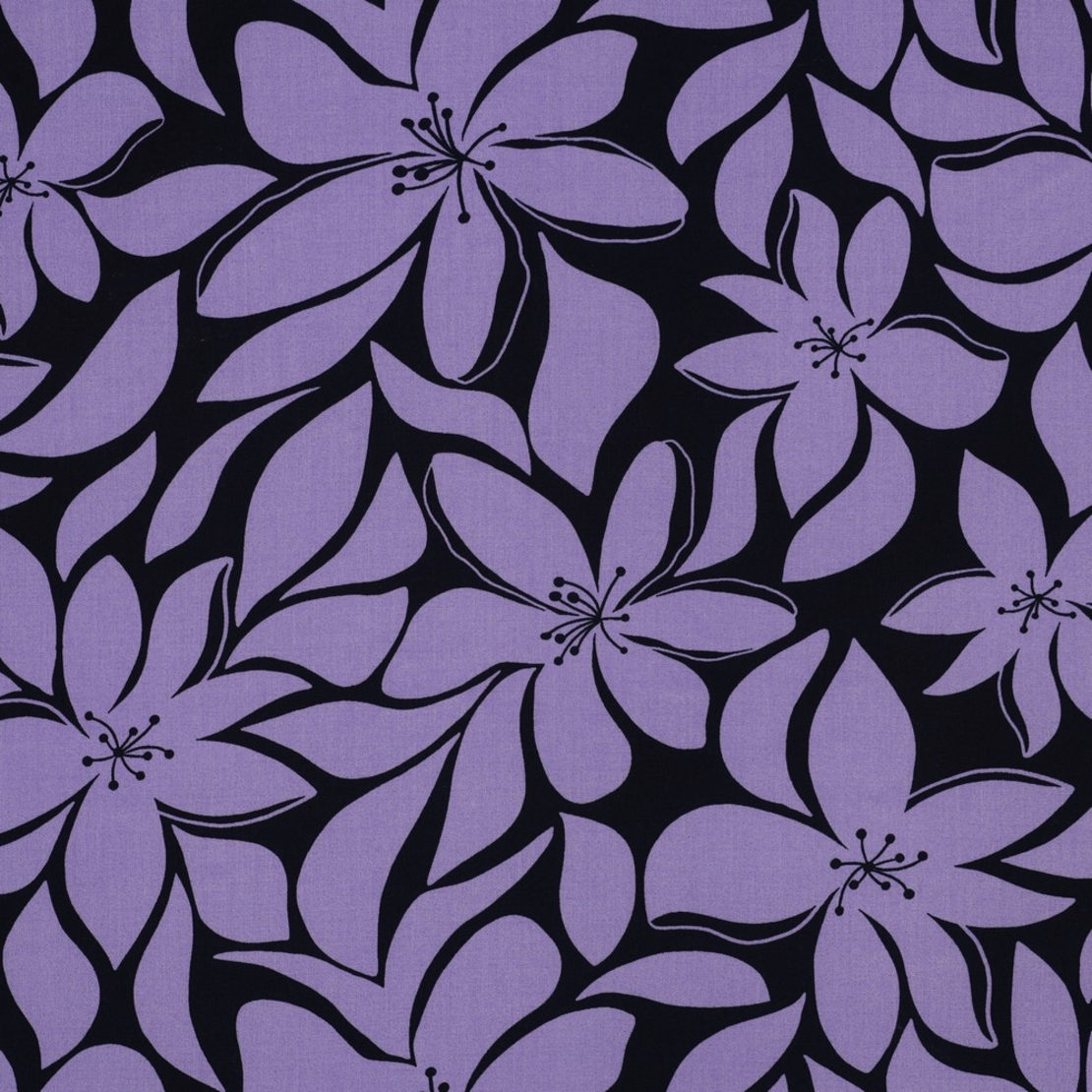 אריג ויסקוזה דפוס בסטייל טרופי רך גווני לילך נייבי