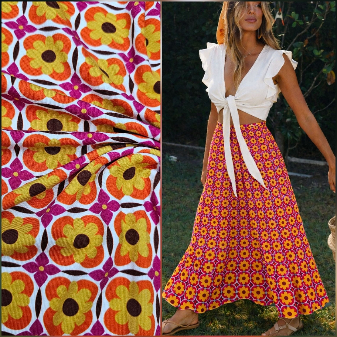 טריקו ויסקוזה דגם ילדי הפרחים