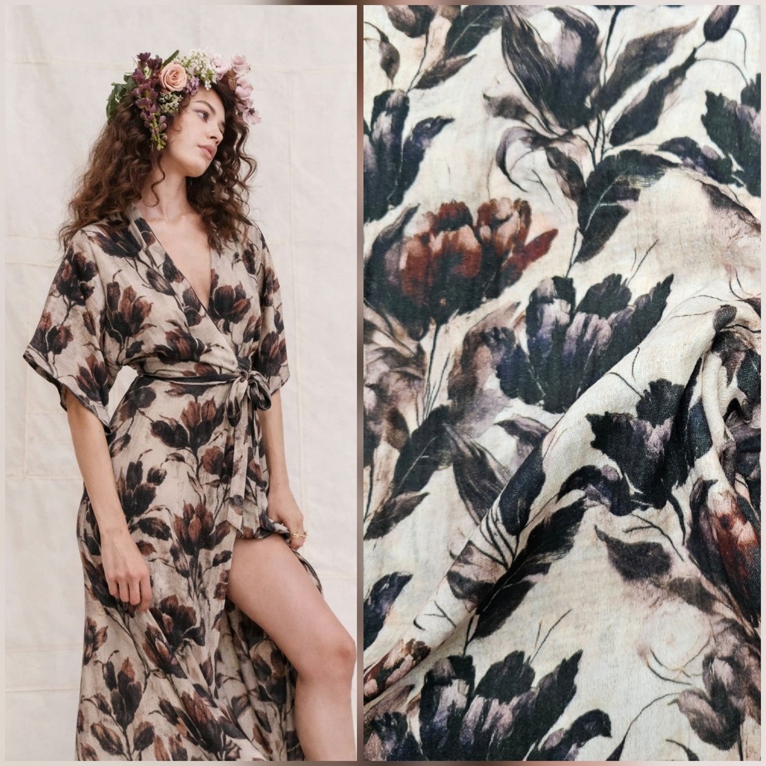 אריג דאבל טטרה דפוס טוליפים דיגיטלי