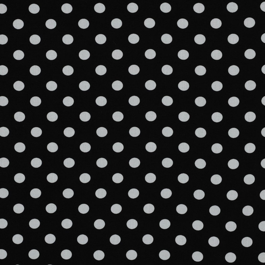 אריג ויסקוזה דפוס נקודות על רקע שחור