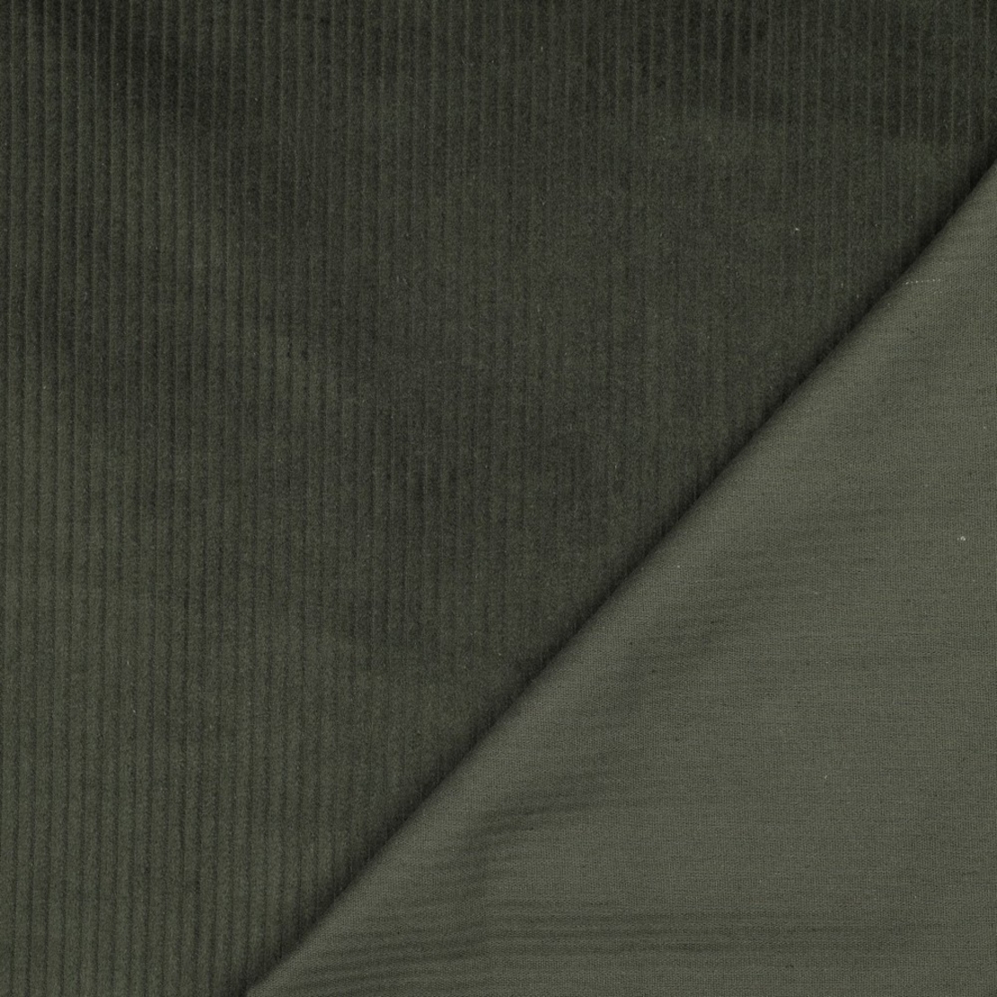 אריג קורדרוי מכובס פס רחב צבע ירוק האנטר