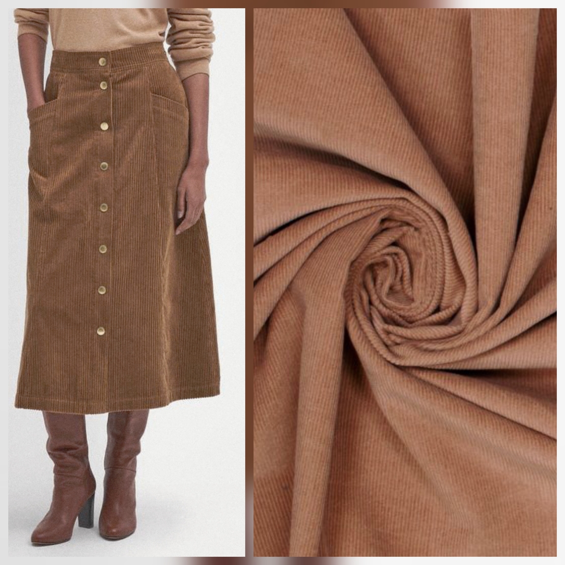 אריג קורדרוי בייבי מכובס צבע כאמל