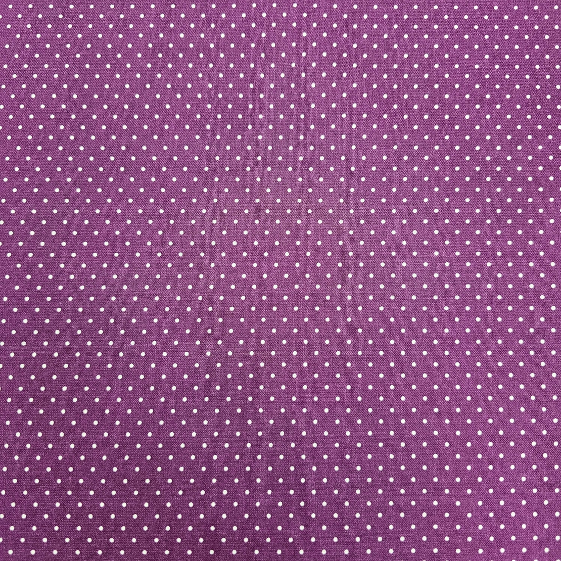 אריג כותנה דפוס נקודות סיכה על רקע סגול