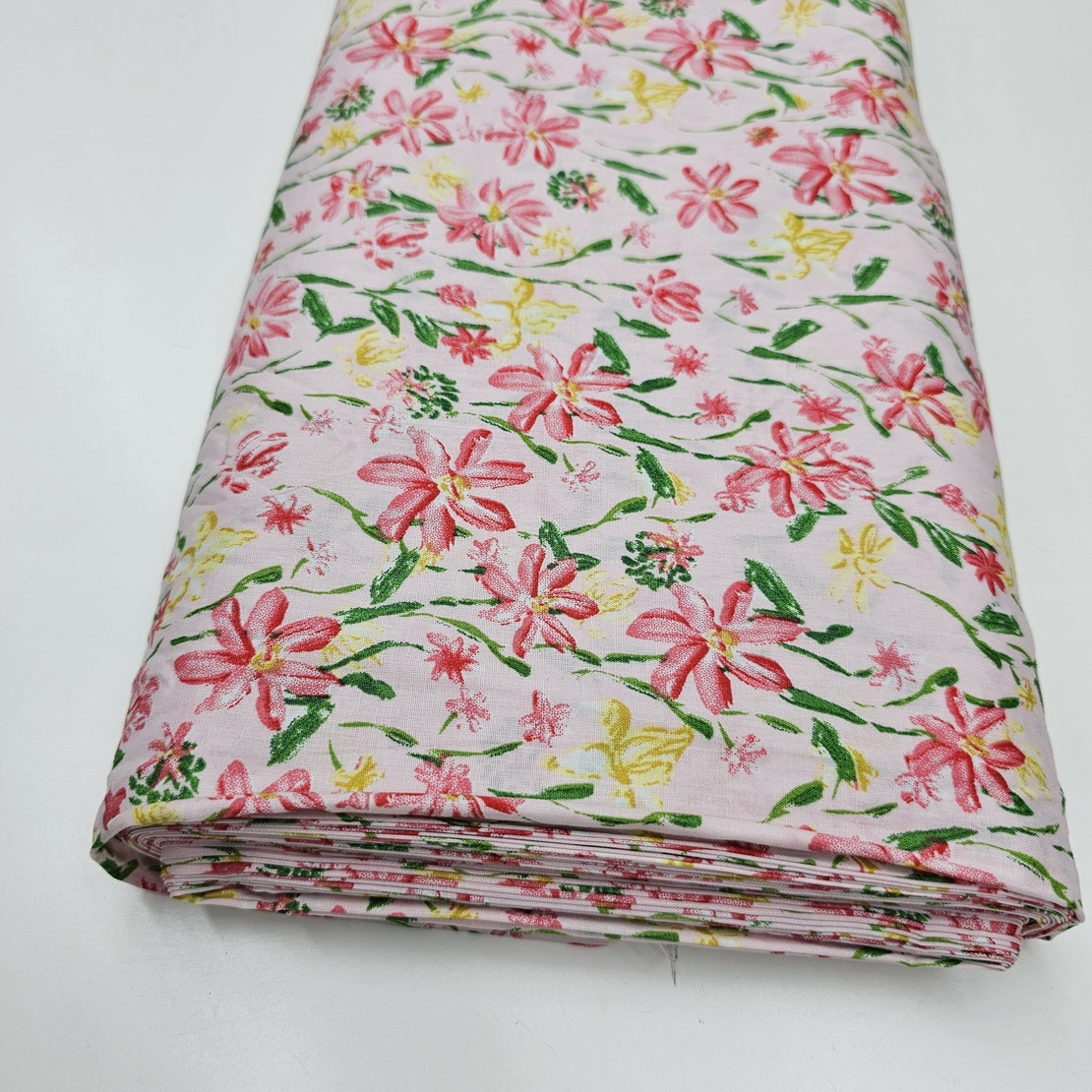 אריג כותנה דפוס גן פורח בורוד