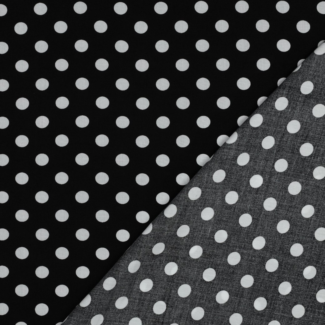 אריג ויסקוזה דפוס נקודות על רקע שחור