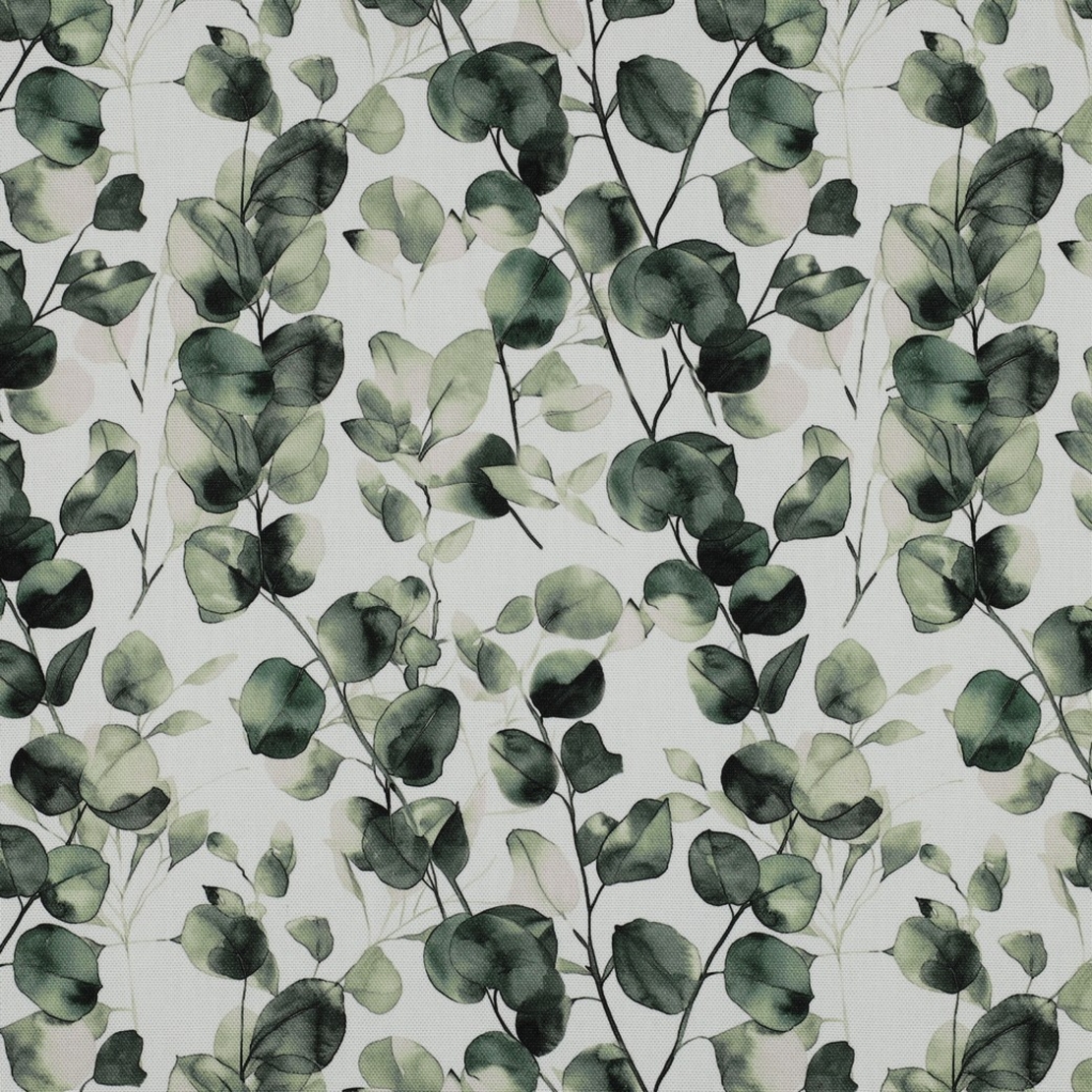 קנבס דפוס עלי אקליפטוס דיגטלי על רקע לבן