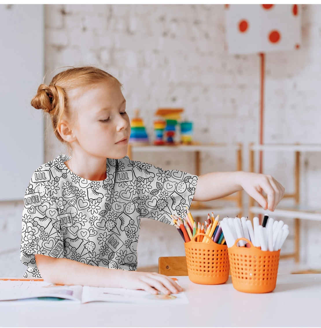 אריג כותנה דפוס רטרו בגווני שחור לבן