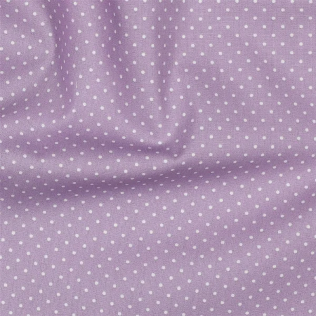 אריג כותנה דפוס נקודות סיכה על רקע לילך