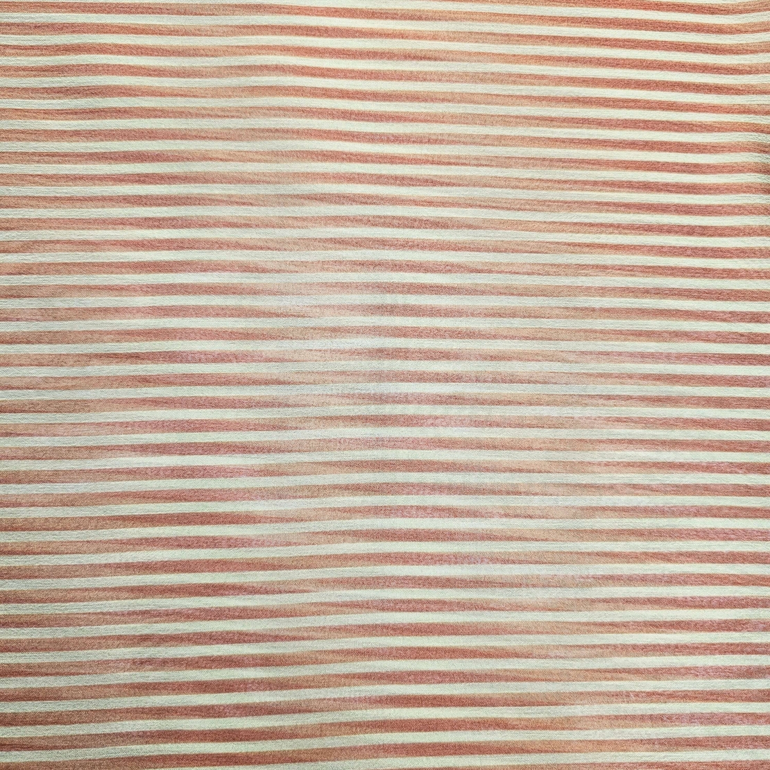 2 מטר אריג שיפון פסים כתום בריק וצהוב מוזהב