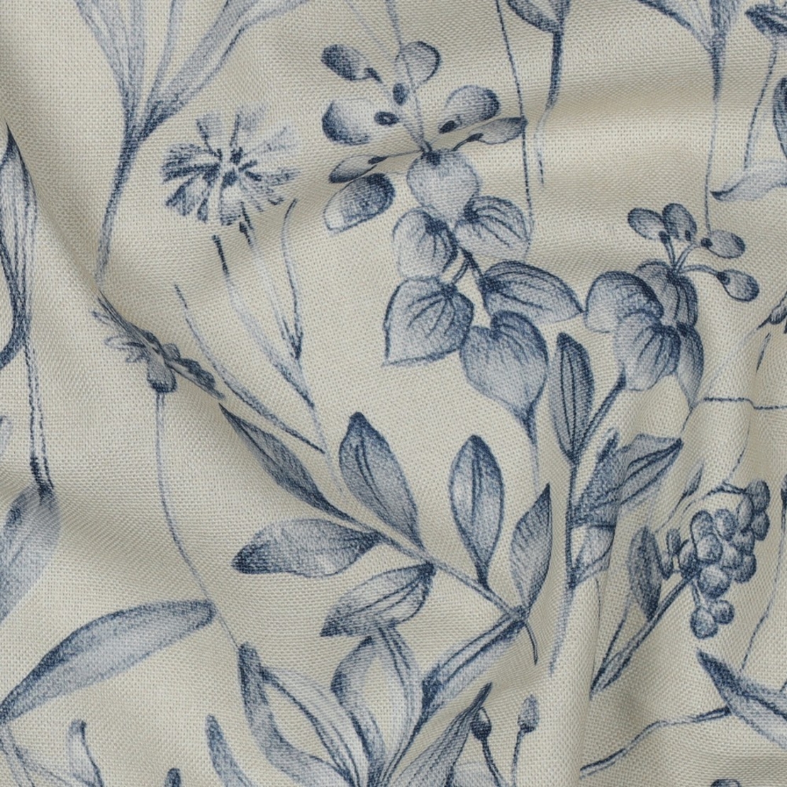 אריג קנבס דפוס פרחים בסגנון ציור פורצלן