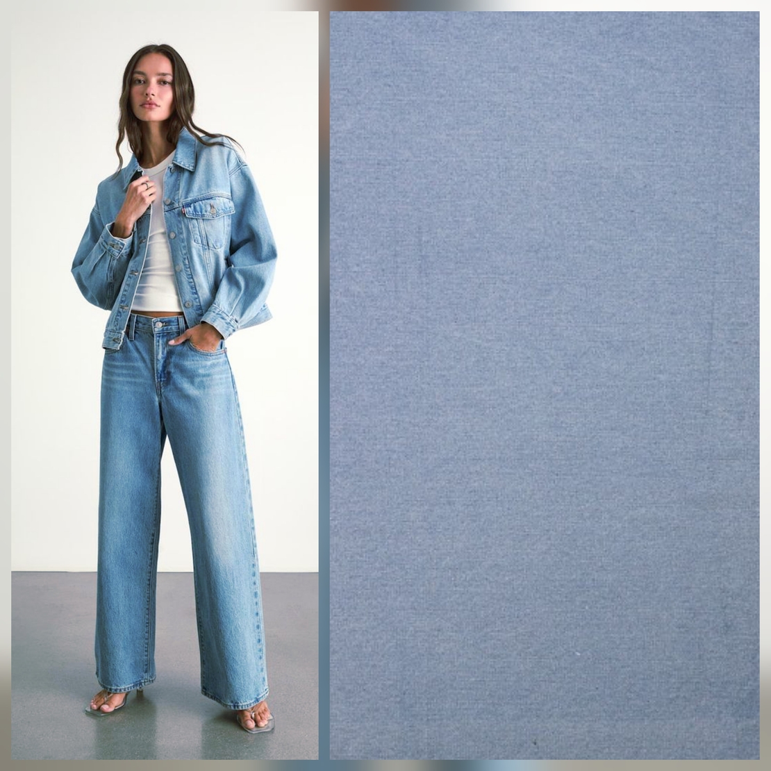 אריג גינס צבע כחול בהיר דגם דיזל