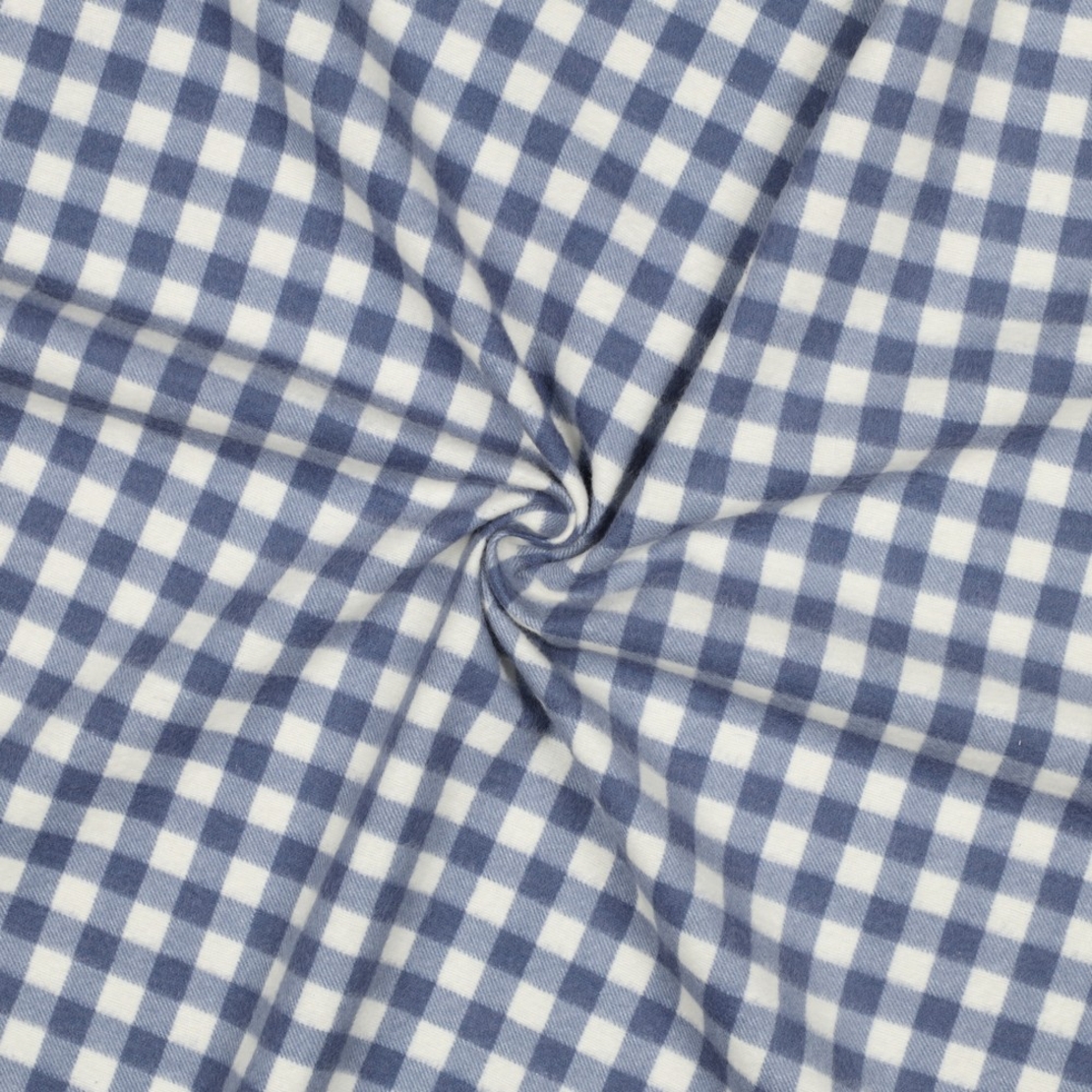 אריג פלנל משבצות כחול לבן