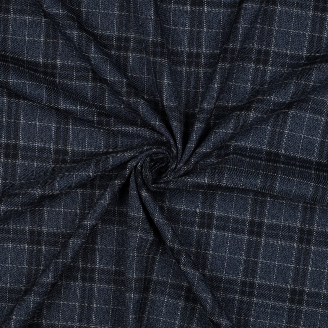 אריג משבצות סקוטי רקע כחול ג'ינס בשילוב כחול כהה