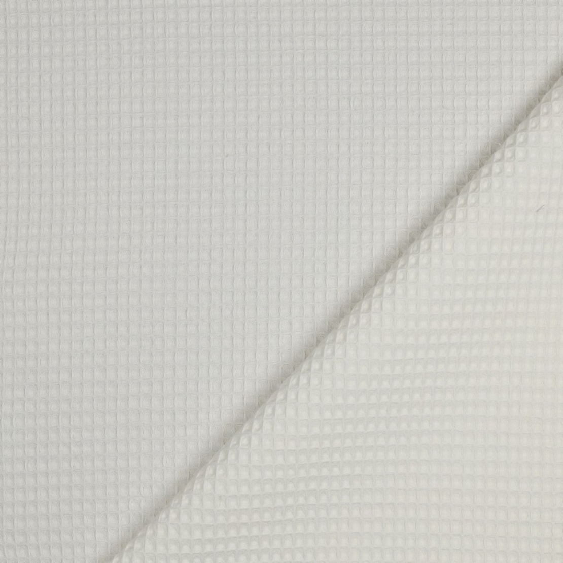 אריג פיקה וופל אורגני צבע לבן