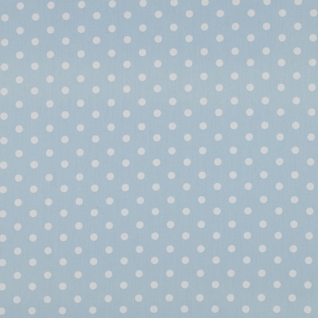 אריג כותנה נקודות לבן על רקע תכלת