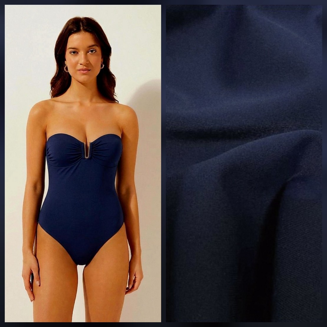 לייקרה בגד ים צבע כחול כהה דגם malaga