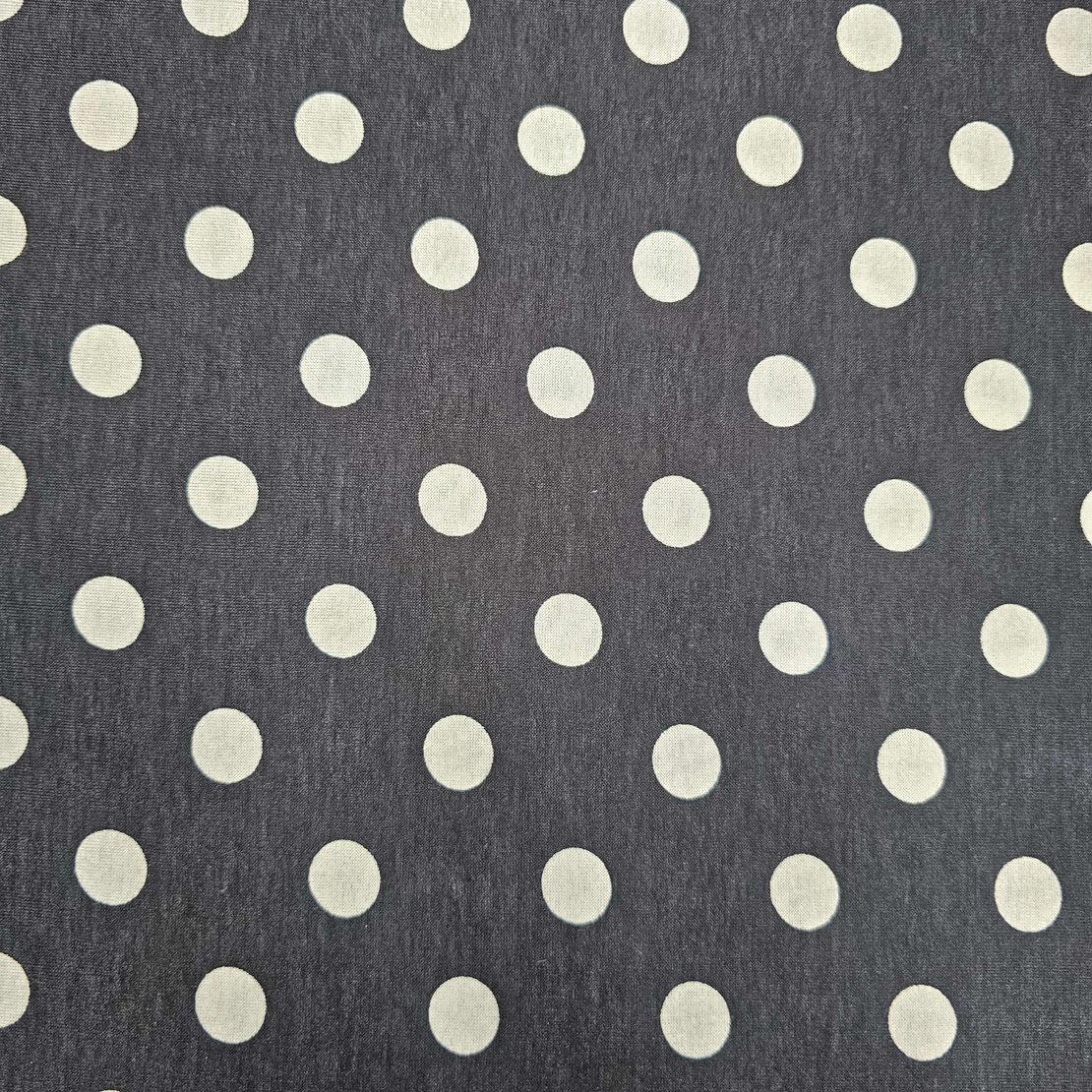 טריקו ויסקוזה דפוס נקודות לבן על רקע שחור