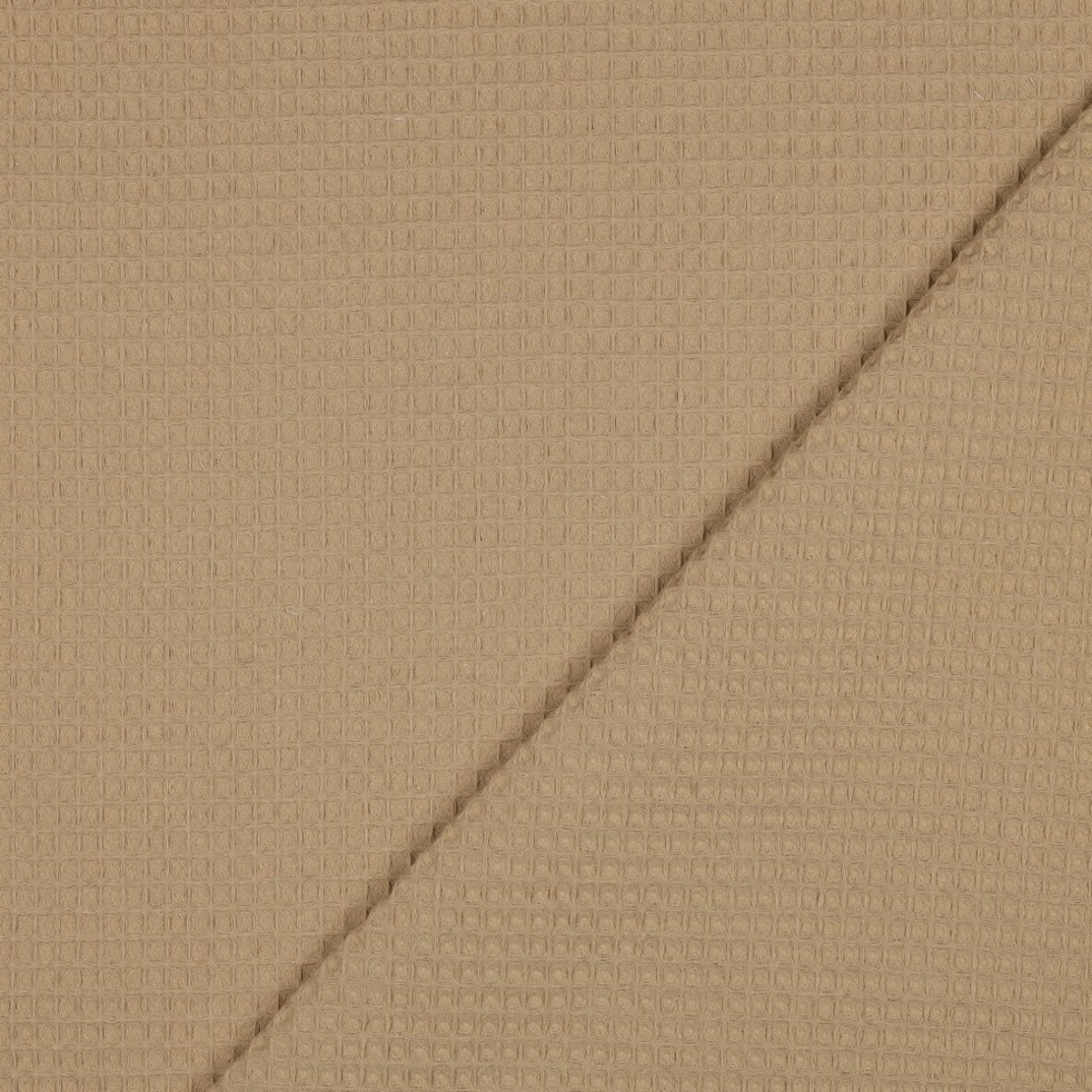 אריג פיקה וופל אורגני צבע חול