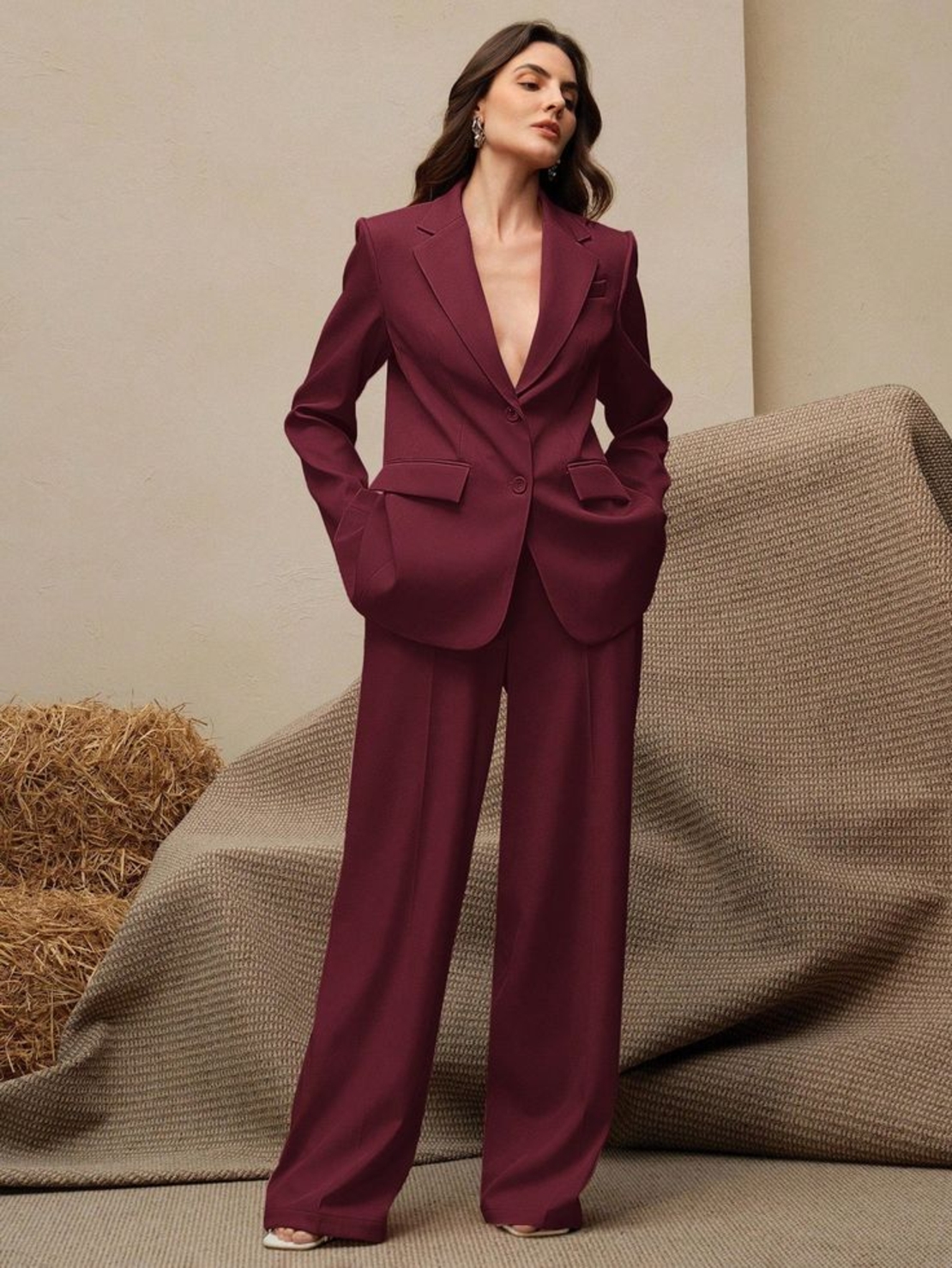 אריג פולי ויסקוזה צבע בורדו דגם פירנצה