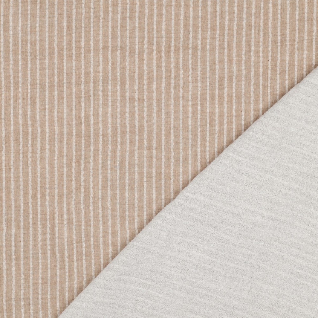 אריג דאבל טטרה דפוס פסים על רקע חול