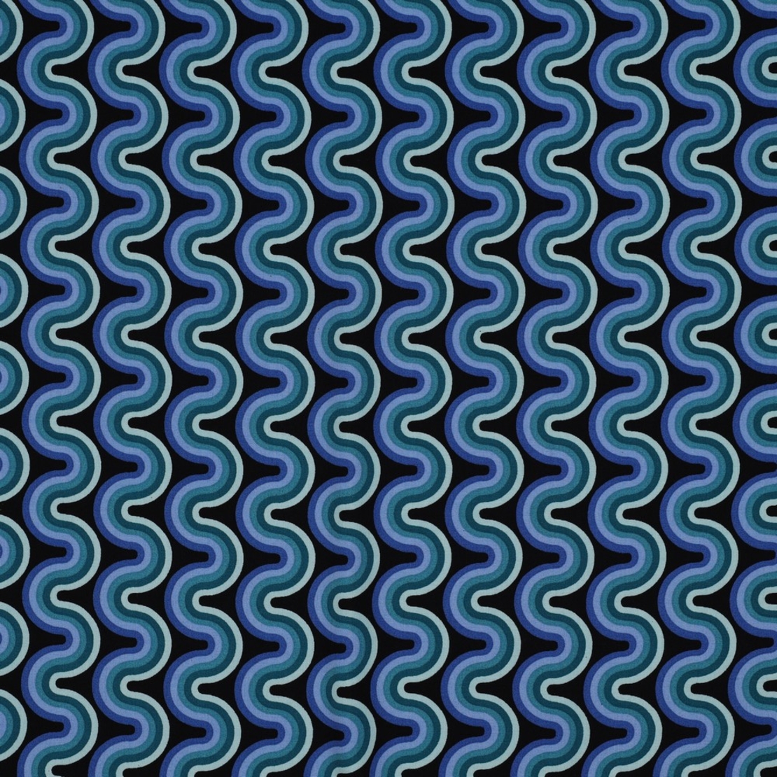 אריג ויסקוזה דפוס גאומטרי גווני ירוק כחול