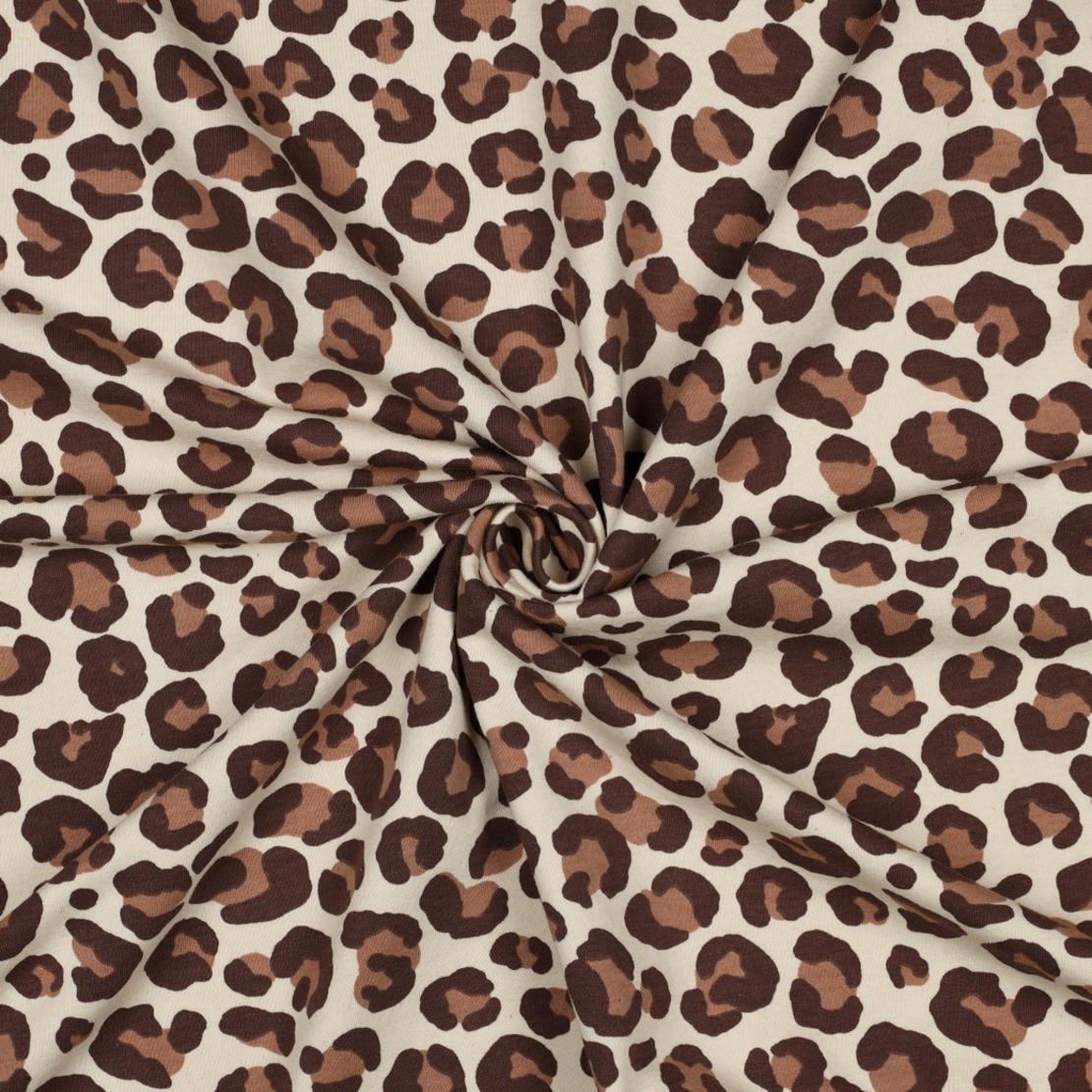 בד פוטר דפוס מנומר גווני חום בז