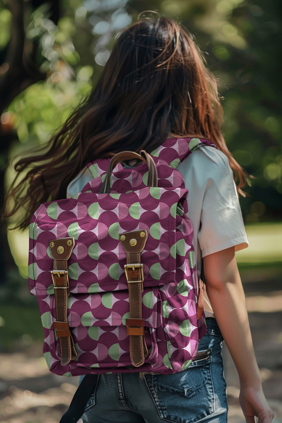 אריג כותנה עמיד במים דפוס אבסטרקטי גווני פטרול ומנטה