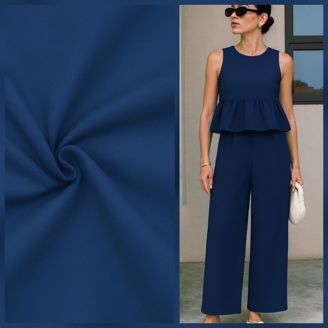 אריג כותנה רוחב 240 צבע כחול אינדיגו