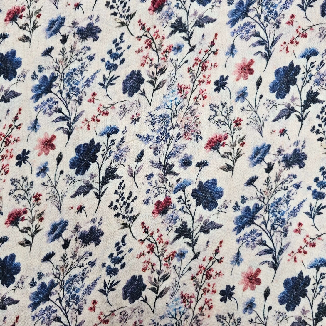 אריג דאבל טטרה דפוס פרחי שדה דיגיטלי