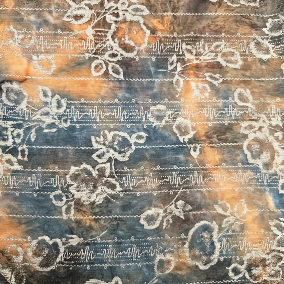 אריג שיפון דפוס בוהו גווני חום