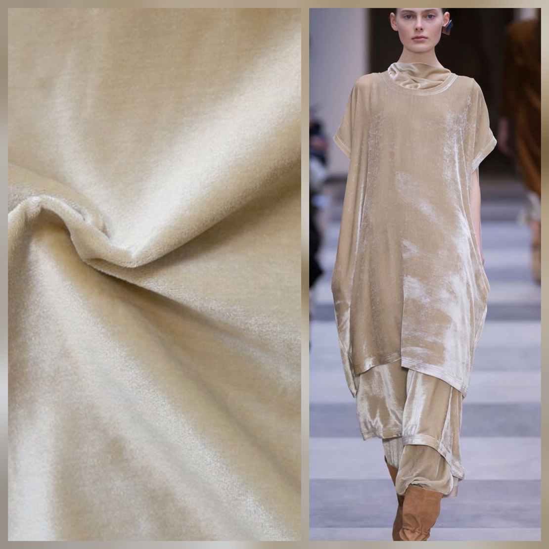 קטיפה קוריאנית צבע שמפניה