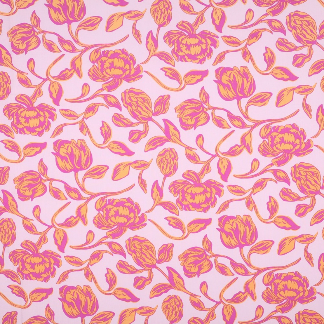 אריג ויסקוזה דפוס בוהו בגווני ורוד ותפוז